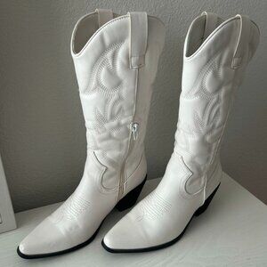 Princess Polly White Cowgirl Boots